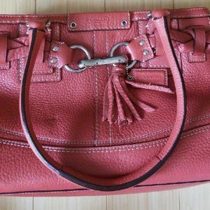 Coach Coral Pebbled Leather Hamilton Satchel
